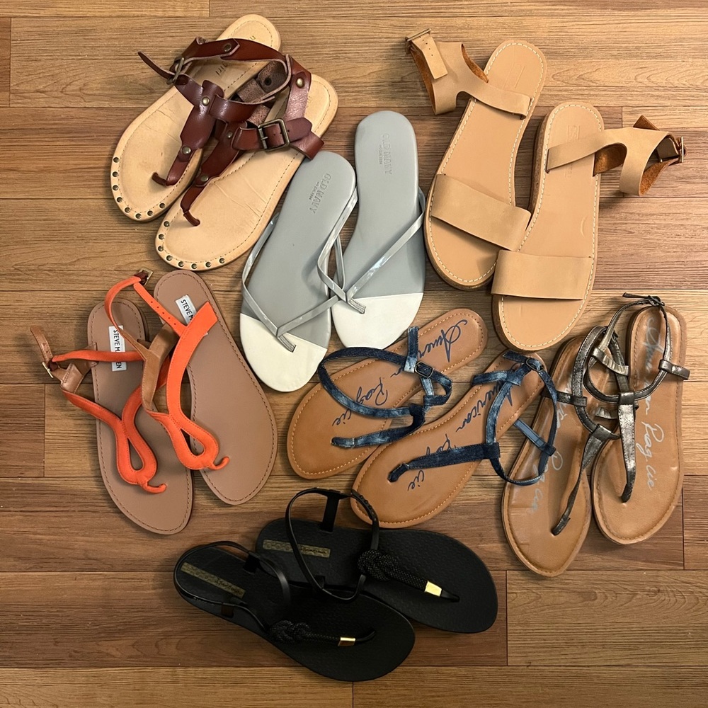 New/ Used Thong Flip Flop Sandal Lot 8.5 9